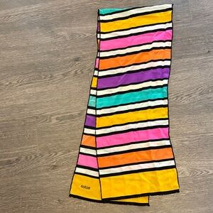 100%silk Striped vintage scarf